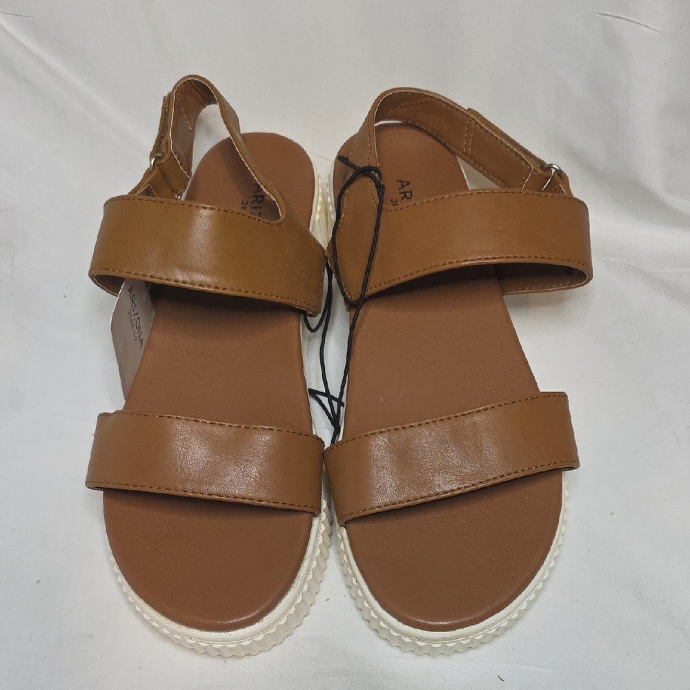 Arizona Tan Sandals with Cream Soles Sz. 8.5